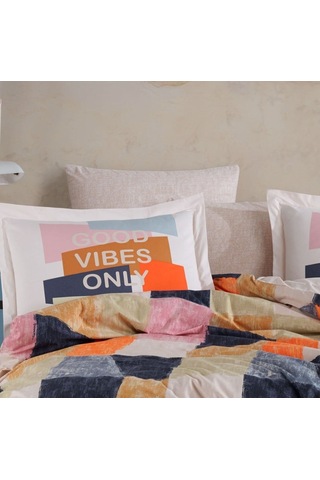 Çift Kişilik Poplin Nev Bermuda Oranj Çok Renkli