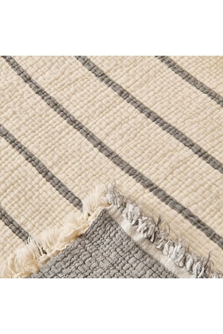 Evidea Soft Serena Çift Kişilik Yatak Örtüsü - Ekru / Antrasit - 230x250 Cm Ekru / Antrasit