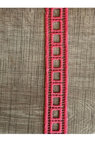 Zincir Şerit Tasarım Dekoratif Etnik Desen Kırmızı Şerit 1 Metre En 3 Cm