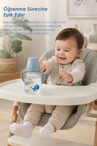 Babyjem Damlatmayan Suluk Alıştırma Bardağı 250 ml Gri