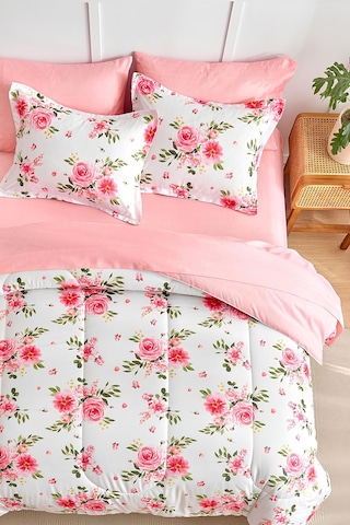 Lastikli Çarşaflı Çift Kişilik Çift Taraflı Nevresim Takımı Öykü Çok Renkli