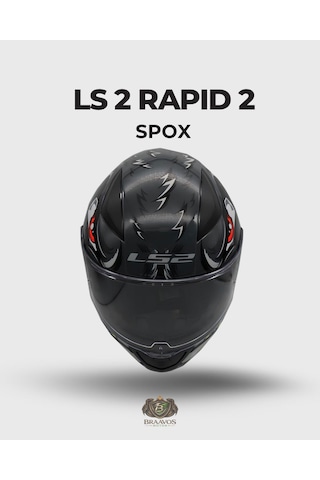 Ls 2 Spox Gri-siyah Kask Kapalı Kask Gri - Parlak Siyah