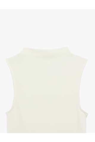 Koton Modal Karışımlı Slim Fit Kolsuz Dik Yaka Bluz Ekru 6sal30116ık Ekru