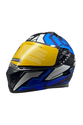 Kask Evo Vizörlü Çeneden Açılır Mavi -siyah Mavi - Siyah