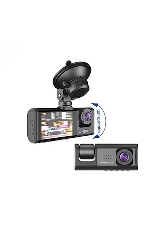 3 Kameralı 2.0 Hd Ekran Araç İç - Dış Kayıt Kamerası
