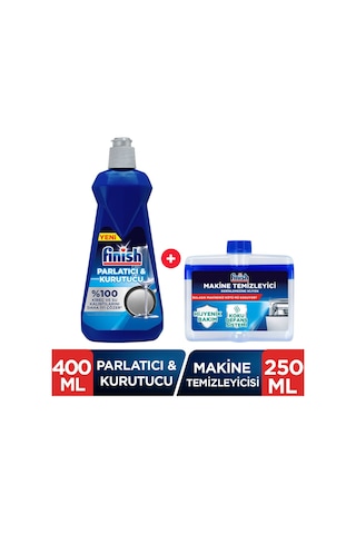 Finish Bulaşık Makinesi Parlatıcı 400 ML+ Makine Temizleyici Sıvı 250 ml