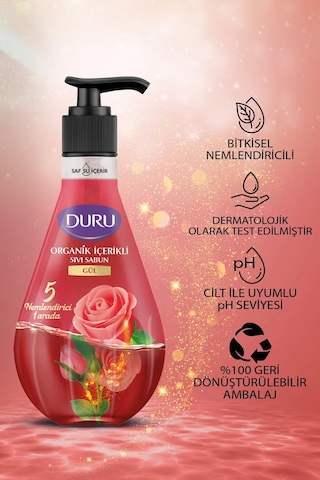 Organik Içerikli Gül Sıvı Sabun 3x500ml
