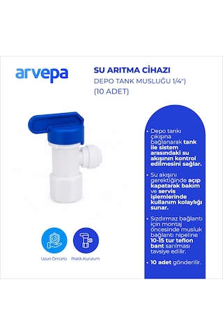 Su Arıtma Cihazı Depo Tankı Musluğu 10 Adet