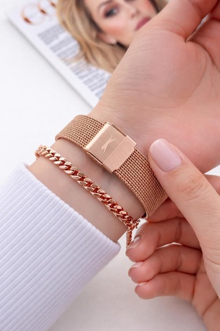 Slazenger Çelik Kordon 2 Yıl Garantili 5 Atm Bileklik Hediyeli Kadın Kol Saati Bsl9.2487.420 Rose Gold