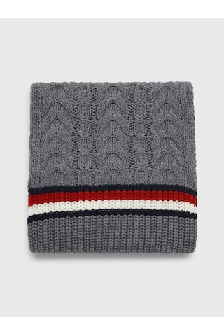 Tommy Hilfiger Th Premıum Cable Knı Erkek Gri Atkı