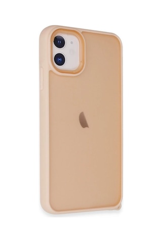 Apple iPhone Uyumlu 12 Kılıf Elegant Kapak - Pudra