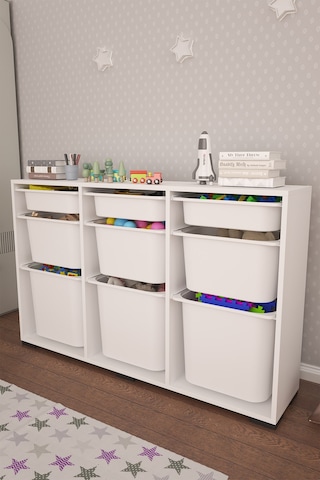 Bofi Ultra 3+3+3 Sepetli Çok Amaçlı Mutfak Kiler Dolabı Beyaz