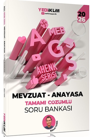 Yediiklim 2026 Meb Ags Ahenk Serisi Eğitimin Temelleri-eğitim Sisteminin Genel Yapısı-mevzuat Anayasa Tamamı Çözümlü Soru Bankası Seti 3 Kitap