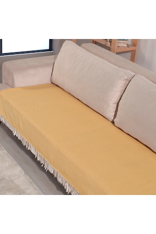 Pamore Home 2 Adet Pamuklu Koltuk Örtüsü 115x200 Cm Sarı