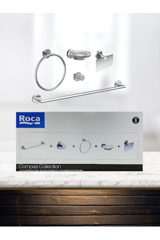 Roca Compas 5 Parça Banyo Aksesuar Seti Krom