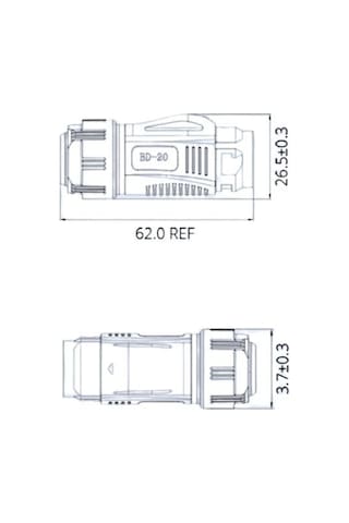 Bd-20-c04pe-03-006a 4-pin Su Geçirmez Konnektör - Erkek