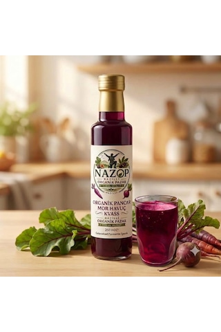 Organik Pancar & Mor Havuç Kvass 250 Ml.x 12 Adet