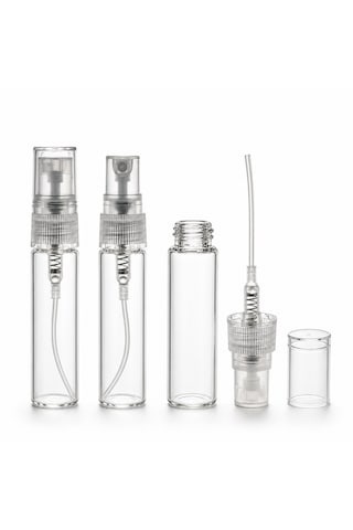 50 Adet Boş Cam Parfüm Şişe, 5 Ml, Spreyli, Şeffaf
