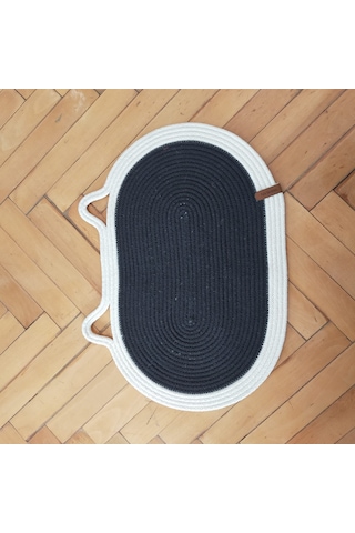 Siyah-krem Evcil Hayvan Mama Paspası