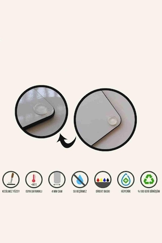 Dekoratif Cam Ocak Arkası Koruyucu ve Kesme Tahtası Tek Parça Şif