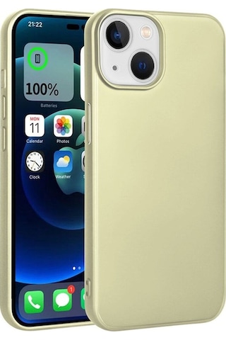 Apple Uyumlu iPhone 15 Kılıf Zore Premier Silikon Kapak Gold