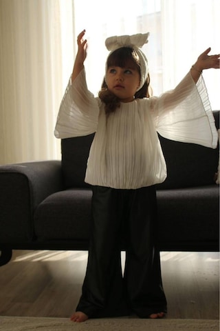 Kız Çocuk Deri Pantolon Bluz Tarz Takım 001