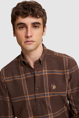 U.S. Polo Assn. Erkek Koyu Kahverengi Uzun Kollu Gömlek 50332378-vr084