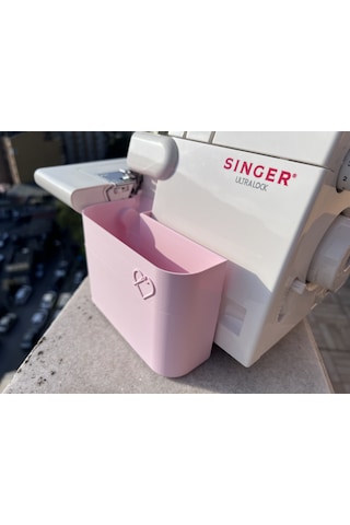 Singer Overlok Makinası Çöp Kutusu Pembe