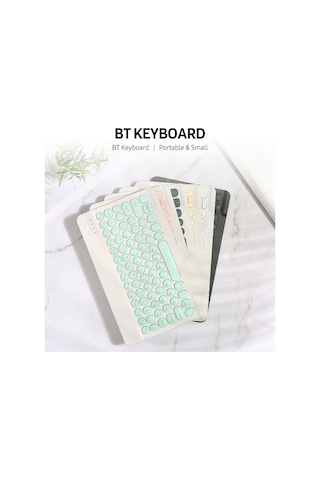 Bt Klavye Şarj Edilebilir Sessiz Çoklu Sistem Uyumluluğu Çok Fonksiyonlu Tuş Uyumluluğu Bt Klavye + Usb Kablo Beyaz