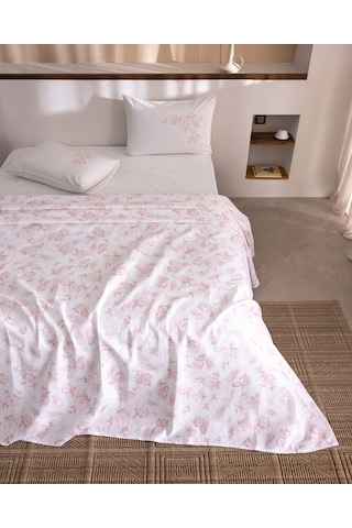 Madame Coco Noelie Çift Kişilik %100 Pamuk Karde Baskılı Pike Takımı - Pudra 8684427336434 Çok Renkli