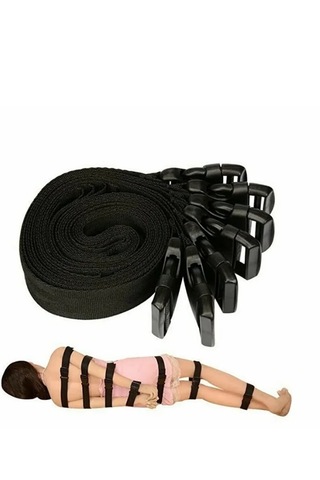 Fantazi Siyah 7 Parça Esaret Vücut Askı İpi