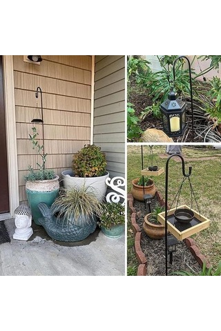 Saksı Tutucu Yüksekliği Ayarlanabilir Paslanmaz Korozyona Dayanıklı Kuş Besleyici Kutup Güneş Işığı Fener Askı Kancası