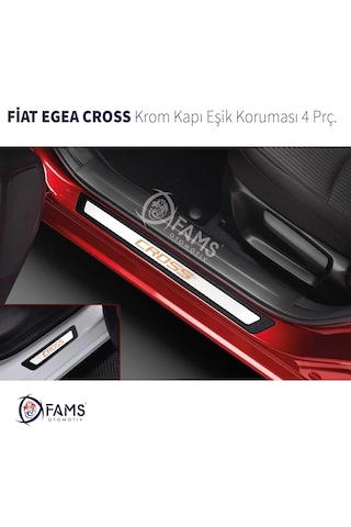Fiat Egea Cross 2016-2025 Arası Krom Kapı Eşik Koruması 4 Prç. P.çelik