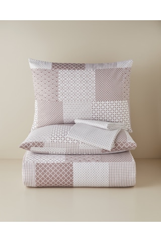 English Home Chain Patch Kolay Ütülenir Çift Kişilik Nevresim Takımı 200x220 Cm Mürdüm