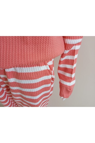 Kolları Çizgili Turuncu Pijama Takımı Dowry