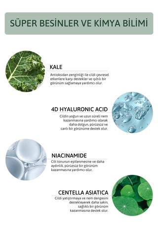 Kale, Niacinamide Ve Centella İçeren 24 Saat Etkili, Sebum Dengeleyici Nemlendirici Yüz Kremi 50 Ml