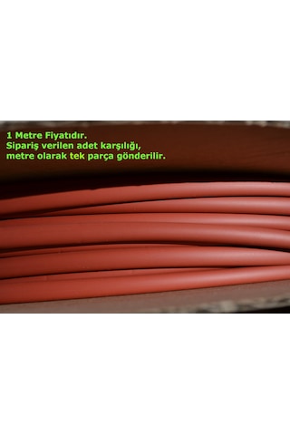 1 Metre 6,4mm Kırmızı Isı İle Daralan Makaron Kablo Izolasyon