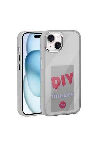Zore Apple iPhone 15 Uyumlu Omsy Ekranı Yansıtan Akıllı Nfc Kılıf-gri