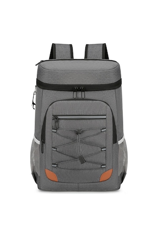 Ranyeek Outdoor Piknik Izole Çanta, Kalın Alüminyum Folyo, Su Geçirmez Desen, Uzun Süreli Isı/soguk Saklama, Yemek Bölmeli, 32x46x19cm Koyu Gri Koyu Gri