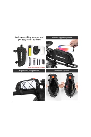 Jeemson Bisiklet Ön Çerçeve Çantası - Su Geçirmez, Dayanıklı, 1l Kapasiteli Siyah