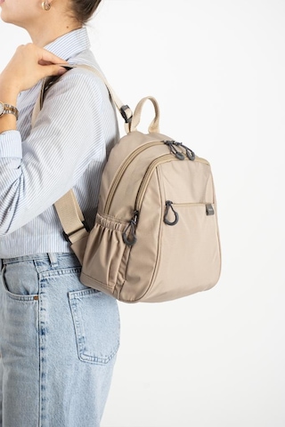 Baginn Kadın Sırt Çantası Ultra Hafif Paraşüt Kumaş Su İtici Kumaş Günlük Sırt Çantası Ölçüsü 30 24 Cm Krem