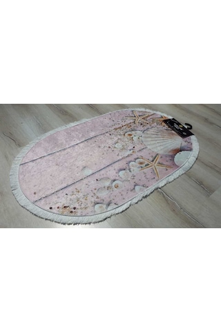 Yamalı Home Evak1880 Pembe 2'Li Klozet Takımı Oval Banyo Paspası Pembe