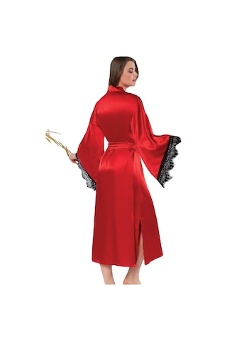 Faal Saten Dantelli Uzun Sabahlık Kimono 5901 001