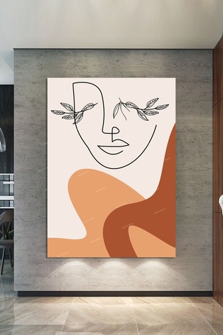 Yüzler ve Suretler Minimalist Modern Sanatsal Kanvas Tablo 100 x 140