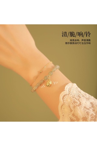 Xindoker Kadınlar İçin Sağlıklı Kullanimlı, Kompakt Ve Kolay Kullanımlı Kraliyet Yaprağı Desenli Çift Zincirli Bilezik -女友ve Anne Hediyesi Gold