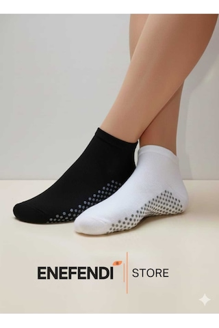 Nf Nd Enefendi 3 Çift Kaydırmaz Unisex Yoga, Pilates, Tavaf Çorabı Spor Patik Çorap Beyaz Siyah Bej 36-40 Çok Renkli