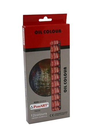 Ponart 12 Renk Guaj Boya Tüp Pkto-G1212 Çok Renkli