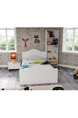 Baby Darling Zebra Karyola 90x200cm Tek Kişilik Beyaz %100 Mdf 4 Bölge Destekli