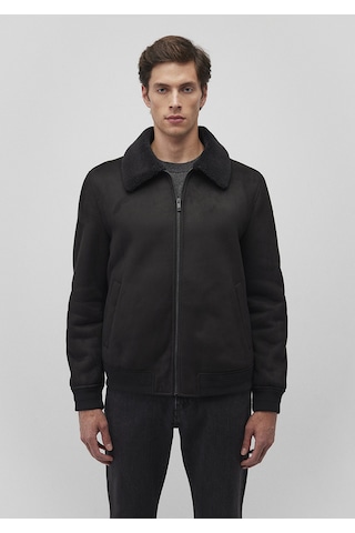 Mavi - Siyah Suni Deri Ceket 0110450-900 Siyah