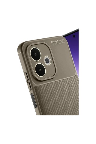 Cosmotex Newface Oppo A5 Pro 4g Kılıf Auto Focus Karbon Kapak - Kahverengi